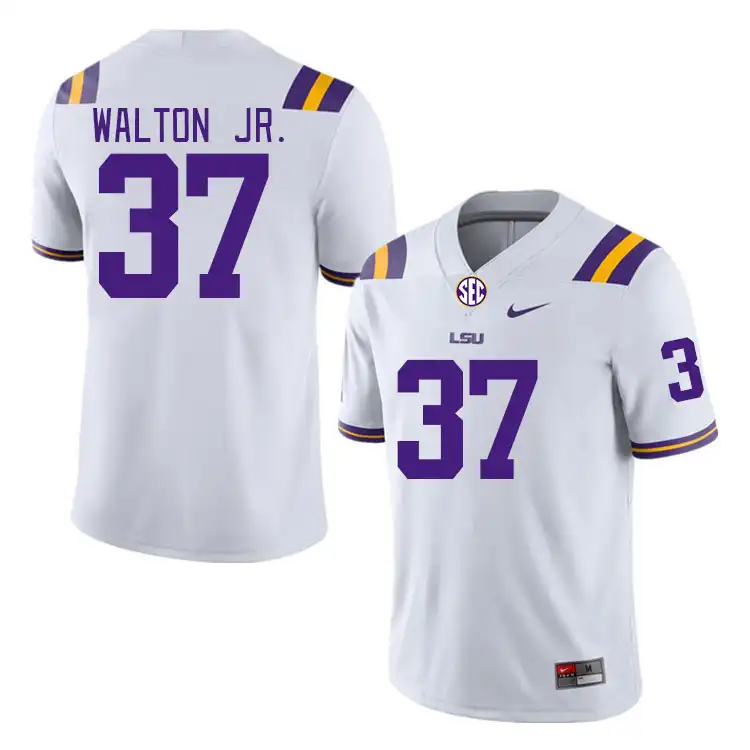 Men's LSU Tigers Craig Walton Jr. #37 White NCAA Football Jersey